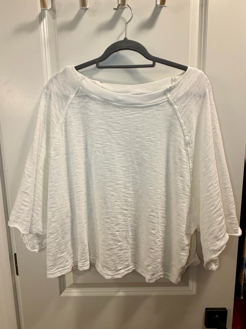 aerie Relaxed Boatneck White Lightweight T-shirt